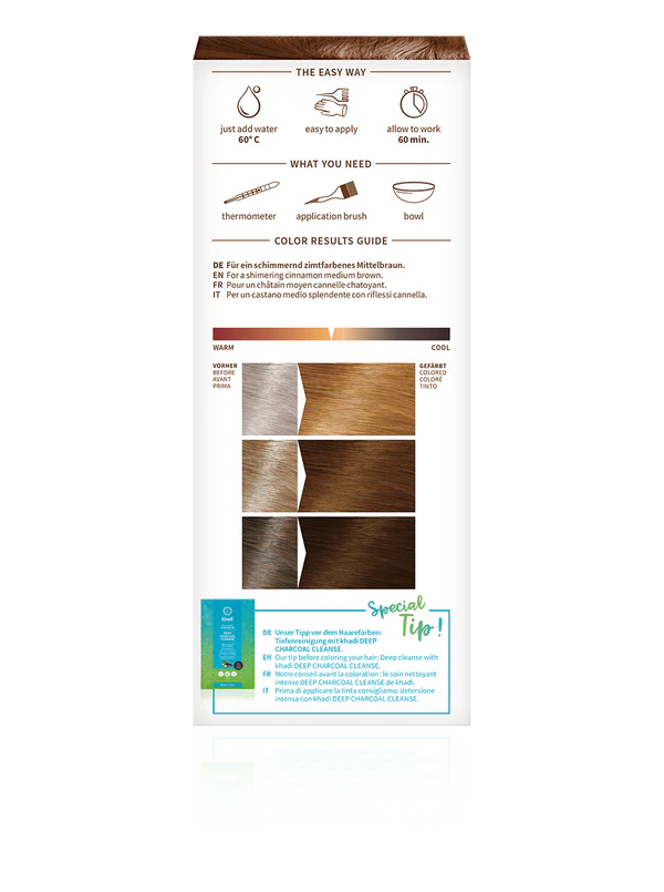 Tinta Naturale per Capelli Castano Medio Khadi