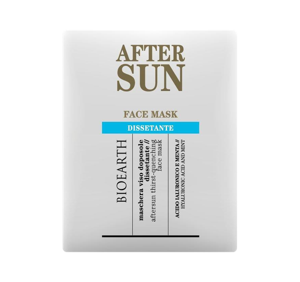 Maschera viso in tessuto doposole dissetante