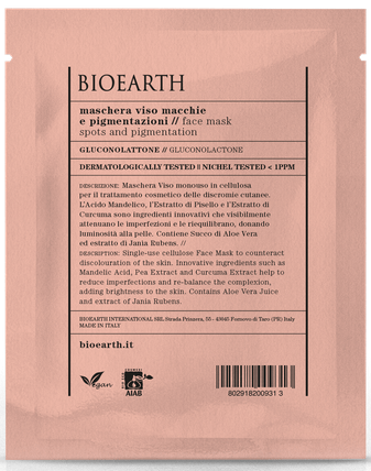 [8029182009313] Maschera Viso Tessuto Macchie e Pigmentazioni Bioearth