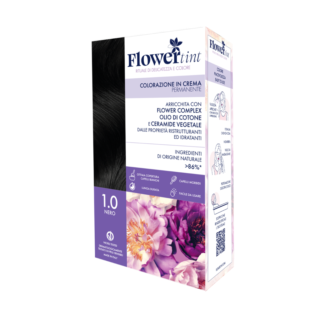 Tinta per Capelli Permanente FlowerTint 1.0 Nero