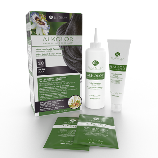 [8051414385353] Tinta per Capelli Permanente Alkolor Alkemilla (1.0 Nero)