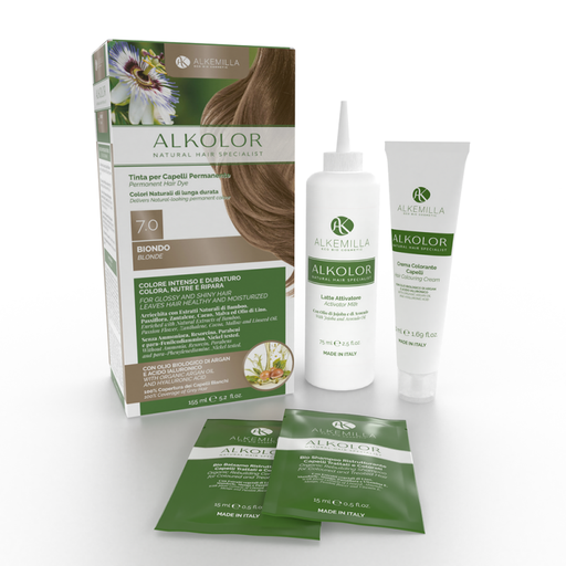 [8051414385407] Tinta per Capelli Permanente Alkolor Alkemilla (7.0 Biondo)