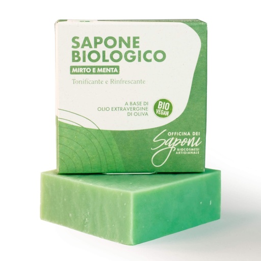 [8055773410343] Sapone biologico Mirto e Menta